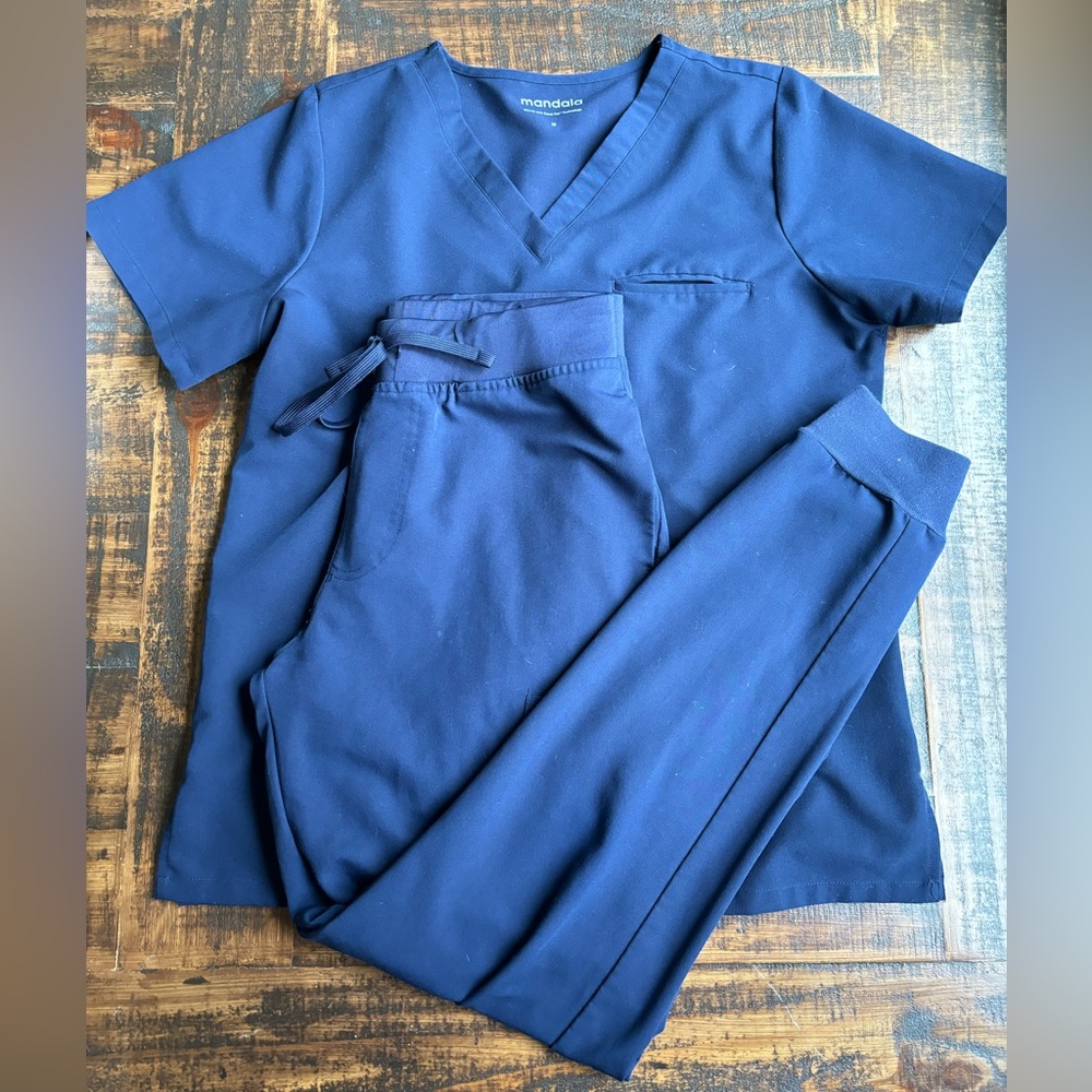 Navy Women’s Mandala Scrub Set